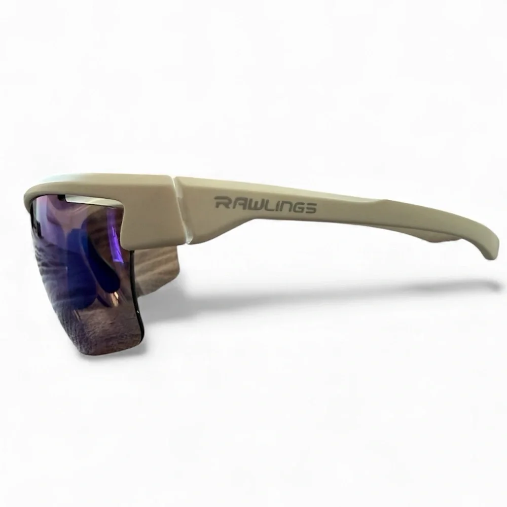 Rawlings Youth Baseball Sunglasses - White Frame with Blue Lenses